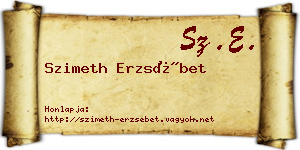 Szimeth Erzsébet névjegykártya